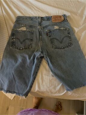 Levi's Light Blue Distressed Denim Cutoff Shorts